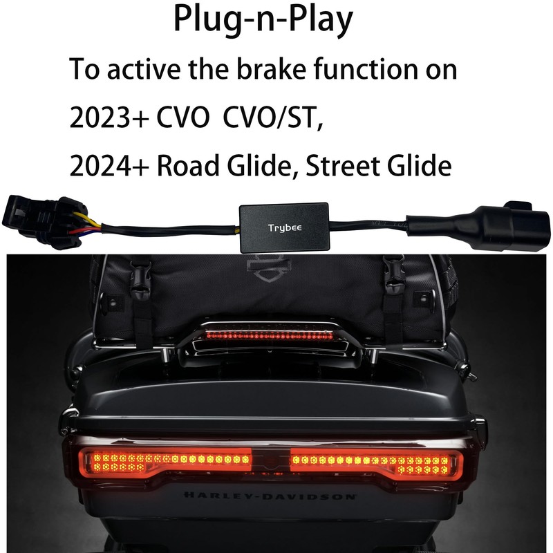 Trybee LED King Tour-Pak Light Brake Function Active for Harley