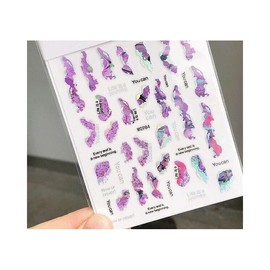 Silver Marble Stripes Nail Stickers Color Block Stripes Geometric Figures Wg984 Silver Nail Wraps Art Stickers Manicure Supplies for Women for Home Nails Full Long Lasting Easy Apply and Remove