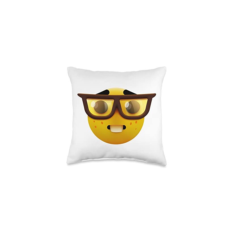 Nerd Face Throw Pillow