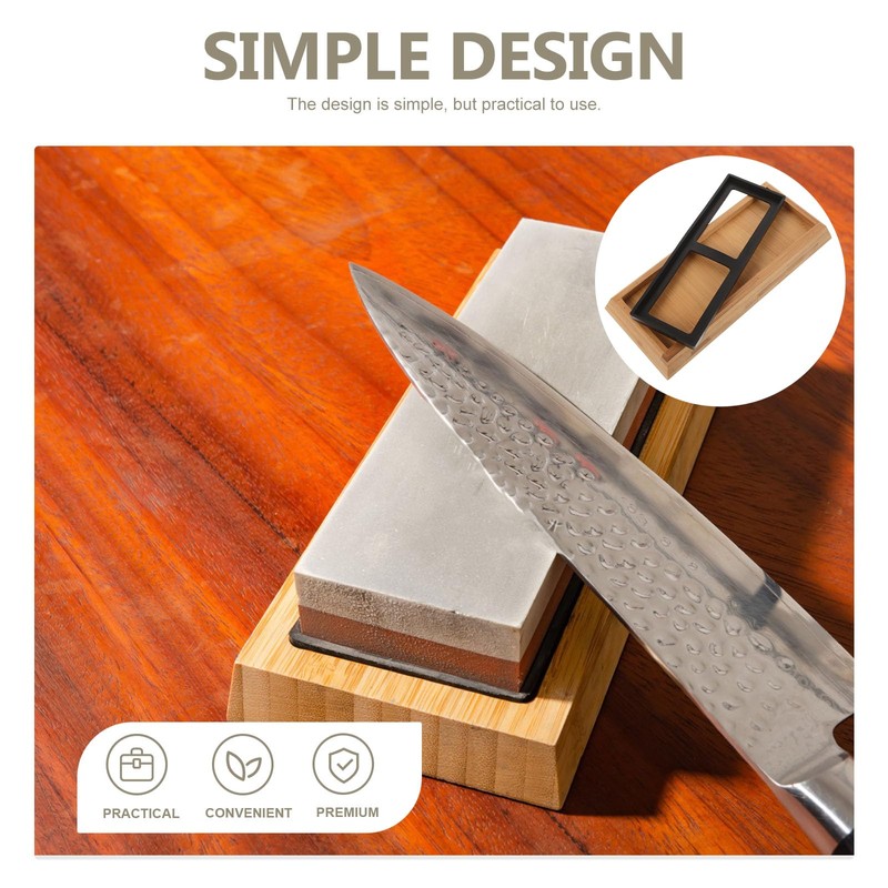 Whetstone Sharpening Stone Storage Holder bamboo whetstone rubber 1 Set