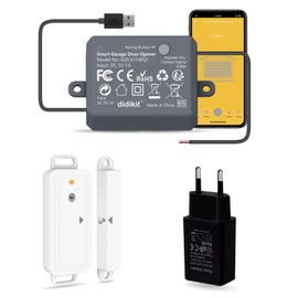 didikit Smart Garage Door Opener with Wireless Door Sensor, No Hub Required, WiFi Remote Control with Smart Life App, Voice Control