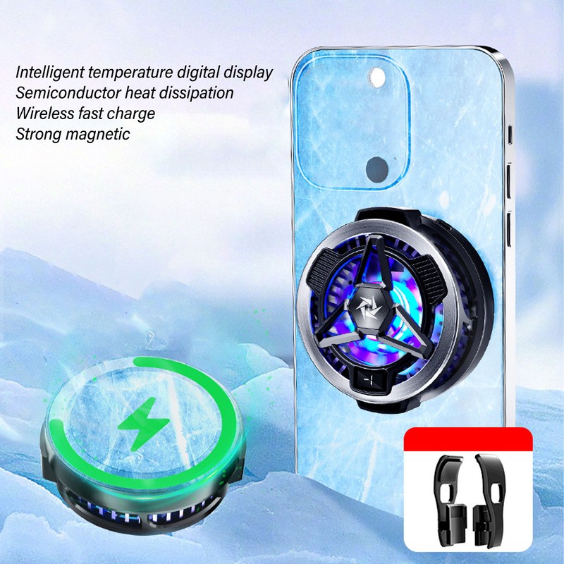 Phone Cooler with Magnetic Back Clip Semiconductor Cooling Wireless Quick