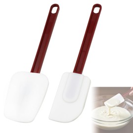 NIXRET 2 Stücke Teigschaber Silikon Hitzebeständig (25 cm) - Silikonlöffel 25,5cm/10 Zoll Spachtel für die Küche, Suppenlöffel Kochen Backen Mischen