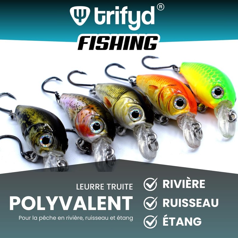 trifyd ® - Swimming Fish Trout Cranckbait 4cm Trout Box