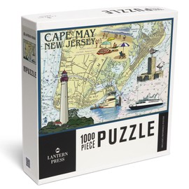 Lantern Press 1000 Piece Jigsaw Puzzle, Cape May, New Jersey, Nautical Chart