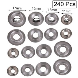 240 Pcs Cup Washers Countersunk Screw Finishing Washer M3 M4 M5 M6 Metal Washers for Countersunk Screws