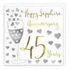 Hunts England - 45th Wedding Anniversary Card - Happy Sapphire