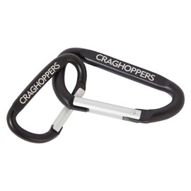 Craghoppers Mens Sturdy 2 Pack Aluminium Karibiner Clips, Black