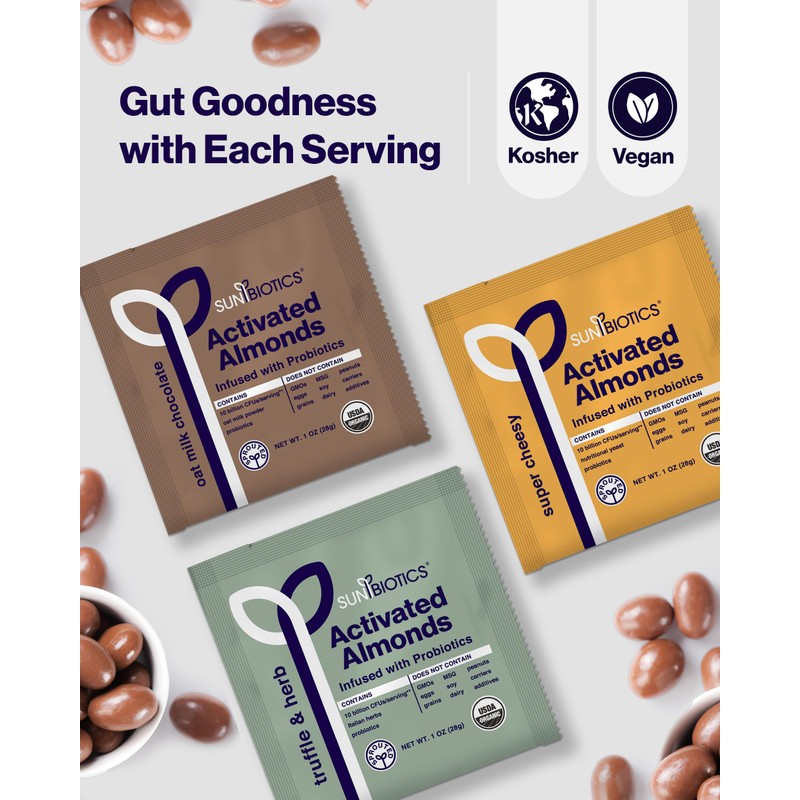 Sunbiotics Activated Organic Sprouted Almonds - Truffle & Herb, Pack