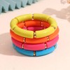 MythDone Chunky Bamboo Tube Bracelets Colorful Curved Resin Stretch Bracelet