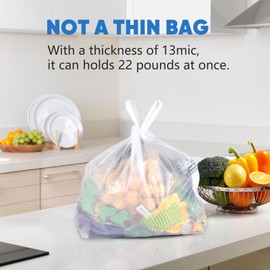 LimonLaviu Plastic Bags, (11.5”x 6.5" x 21”)(100Pack) Plastic Bags with Handles Plastic Shopping Bags for Small Business Plastic Grocery Bags T Shirt Bags Restaurants Bags in Bulk Small Trash Bags