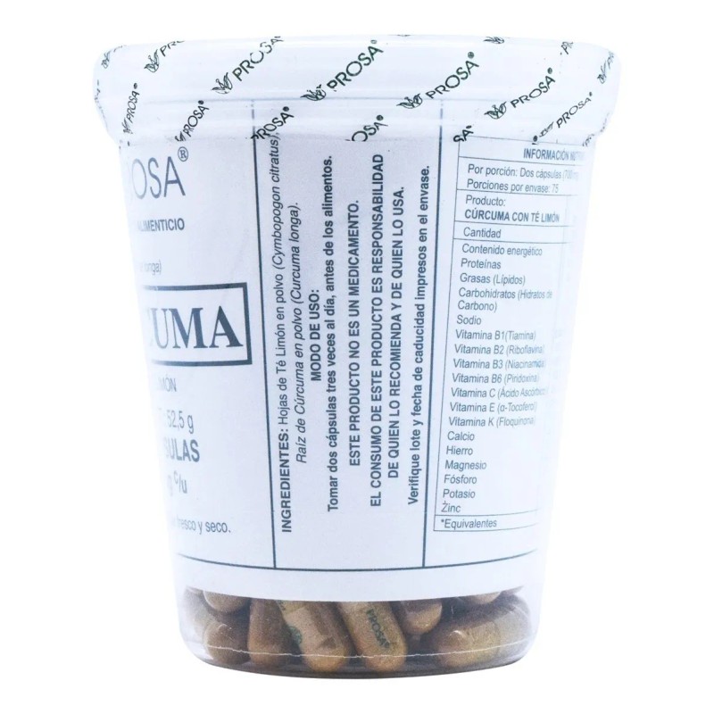 Curcuma Prosa® 150 Cápsulas Antioxidante Natural Sabor Curcuma