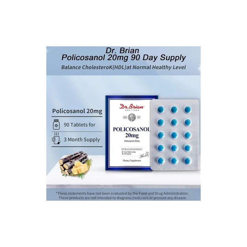 Dr. Brian Policosanol 20 Mg 90 Tabletas Sin Sabor
