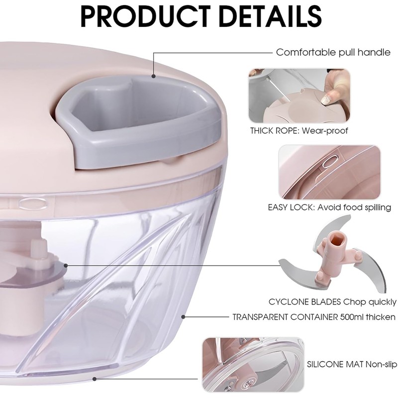 Vegetable Chopper Manual Hand Pull String Onion and Garlic Mincer