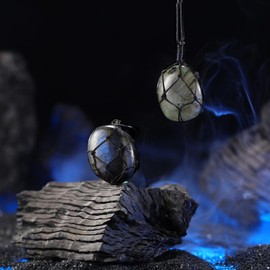 Equsion 6 Pcs Labradorite Dragon Heart Necklaces Natural Crystal Pendant Wrap Braid Jewelry Stone Labradorite Crystal Colorful Jewelry Necklace for Women Men Jewelry Gifts