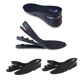 2 Pairs Height Increase Shoe Insoles with Air Cushion ((3 Layers (2.5" UP), Large (Men's 7-11)))