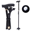 Adjustable Folding Cane Aluminium Alloy Antislip Walking Stick with Lamp