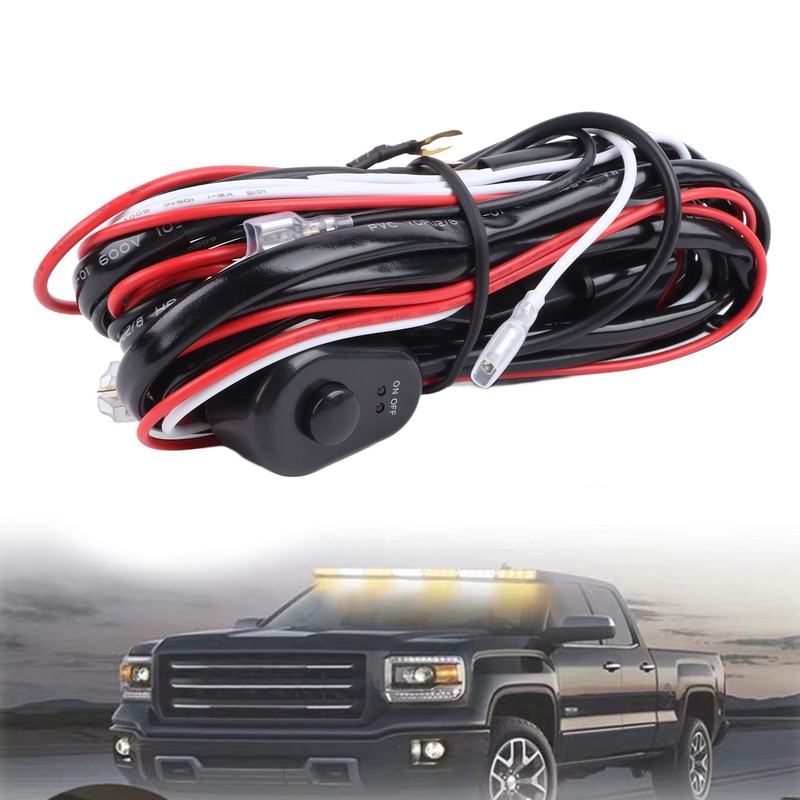 LED Light Bar Wiring Harness Car Work Light Remote On