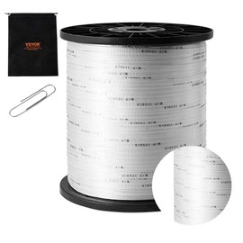 VEVOR Polyester Pull Tape, 1/2" x 5249' Mule Tape Flat Rope, 1250 lbf Tensile Capacity, Printed Webbing Cable Pulling Tape for Packaging, Gardening, Commercial Electrical, Conduit Work, White:_1/2" x 5249'-1250 lbf