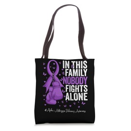 Purple Ribbon Alpha 1 Antitrypsin Deficiency Awareness Tote Bag