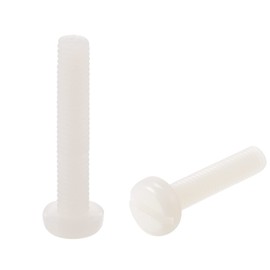 sourcing map Nylon Machine Screws Flat Head Slotted Screws M5 x 30 mm Pack of 20