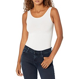 Yummie Women's Ruby Cotton Seamless Shaping Full Back Bodysuit, White, 1X/2X