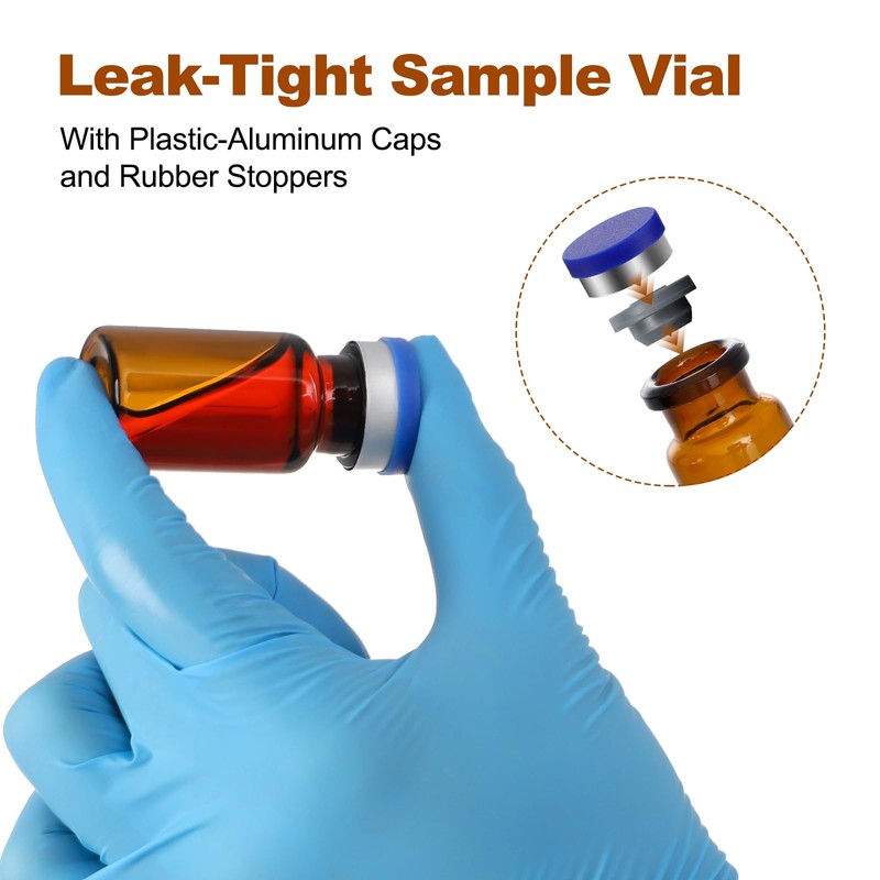 FOUR E'S SCIENTIFIC 10ml Glass Vials, 100 PCS Amber Lab