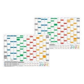 XXL Rainbow Wall Calendar/Planner 2015-2017 Rolled/DIN A0 Size 1189 x 841 mm) with 14 Months and Full Year Preview 2018 and German/Holiday of All Federal States