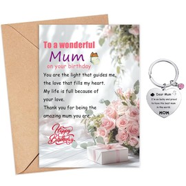 Mum birthday card birthday card for mum with Envelope and Keyring birthday cards for mum from Daughter Son