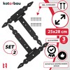 KOTARBAU® Pack of 2 T Hinges Black L: 250 mm