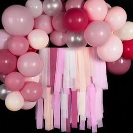 PartyWoo Crepe Paper Streamers 6 Rolls 492ft, Pack of Mauve Pink Crepe Paper Streamers Decorations, Crepe Paper for Birthday Decorations, Party Decorations, Wedding Decorations (1.8 in x 82 Ft/Roll)