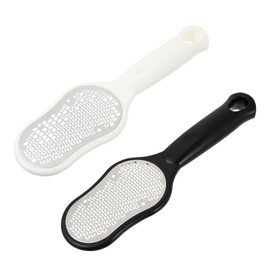 Mikinona 2Pcs Stainless Steel Foot Rasp with Lids Double Sided Dead Skin Remover Pedicure Tool Splash Design for Smooth Feet and Callus Removal