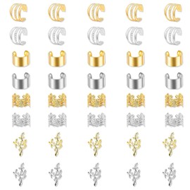 40pcs Gold Hair Cuffs for Braids – Elegant Gold Hair Jewelry, Perfect for Braided Hairstyles, Boho Hair Accessories for Women
