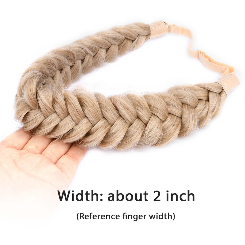 Gledola Messy Synthetic Hair Braided Headband Classic Chunky Wide Plaited