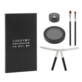 Eyebrow Mapping Kit Stencil Ruler Brow Mapping String Pigment Eyebrow Brush Set for Microblading Black