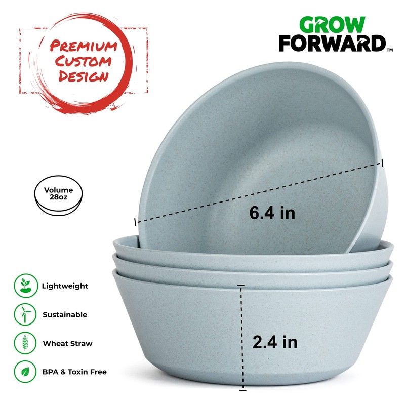 Grow Forward Premium Wheat Straw Plates and Bowls Sets -