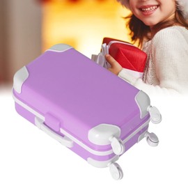 Doll Suitcase, PU Cute Mini Suitcase Simulated Vivid Portable Exquisite Luggage Cases Doll Accessories for 18 Inch Girl Dolls, Birthday Gifts (PJ-459-03 Trolley case Purple)