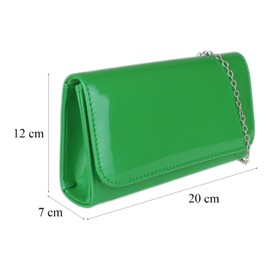 Girly Handbags Women's Patent Clutch Shiny Evening Bag Party Wedding, Green