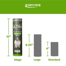 Evercare Mega Lint Roller Refills 150 Sheets 3 Pack Ultra Sticky Pet Hair Rem...