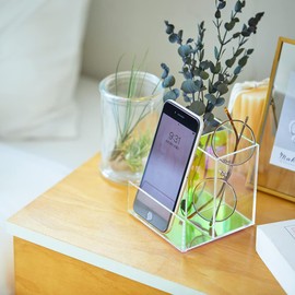 King Jim Desk Organizer Lumilia Acrylic Storage Pen & Smartphone Stand 7560 Aurora Color