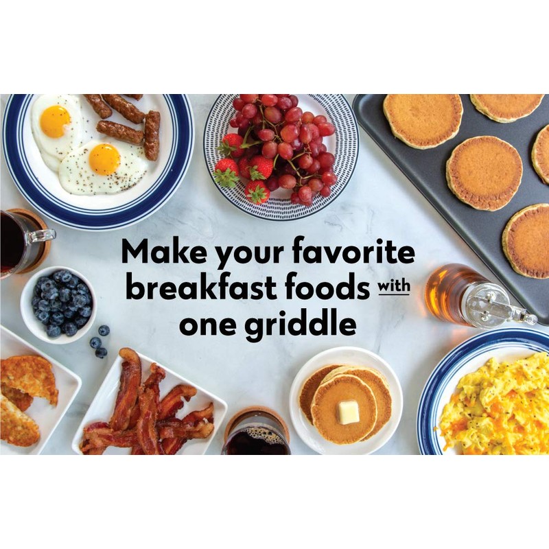 Nordic Ware Two Burner Griddle, 10.3 x 17.4 inches, Non-Stick,