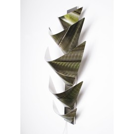 "Aurora Torchiere, Green" Modern Abstract Metal Wall Art Sculpture Green Painting Home Decor