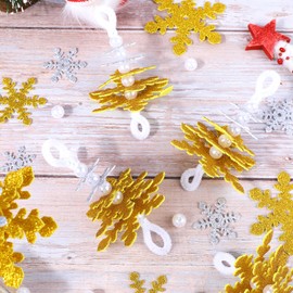 24 Sets Christmas Craft Kits Gold Snowflake Layered Christmas Ornament Craft Kit DIY 3D Snowflake Tree Ornaments Decorations Art Sets Foam Snowflake Xmas Arts and Crafts Home School DIY Activities
