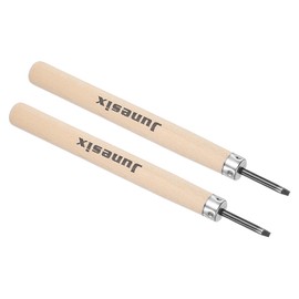 Kozelo 2pcs Exacto Art Knife - [2mm] Wood Handle 50# Carbon Steel Round Blade Craft Hobby Carving Knife Set Blackening Precision Knives for Leather Wood Modeling Scrapbooking