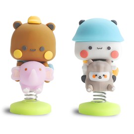 HIAHXC 2 Pcs Panda Car Decorations Funny Car Accessories for Car Office Bedroom Panda Car Ornaments Kawaii Toy Bear Car Decorations Interior