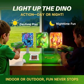 Toys for Boys Age 3-12, 3 Dinosaur-Themed & 3 Dino Flashing Lights & Dino Claw Launcher, Kid Toys, Fun Auto Reset Electronic Scoring Game with Sounds,3 4 5 6 7 8 9 10 11 12 Year Old Boy Birthday Gifts