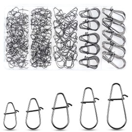 OROOTL Crankbait Snaps Speed Clips, 200pcs Fishing Clips Duo Lock Fast Snaps Stainless Steel Fishing Lure Quick Clip Connector Topwater Freshwater Saltwater