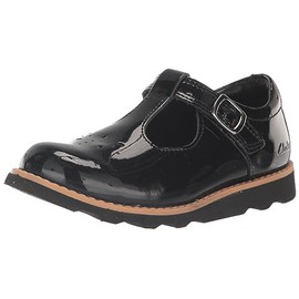 Clarks Girls Crown Way K. Uniform Dress Shoe, Black Pat, 10 Big Kid