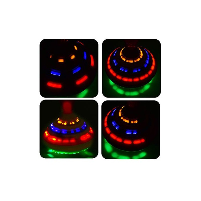 Push Down Spinning Top Toy with LED and Music Peg-top