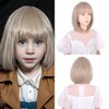 WAVELNM Kids Blonde Wig with Bangs Ash Blonde Child Wig